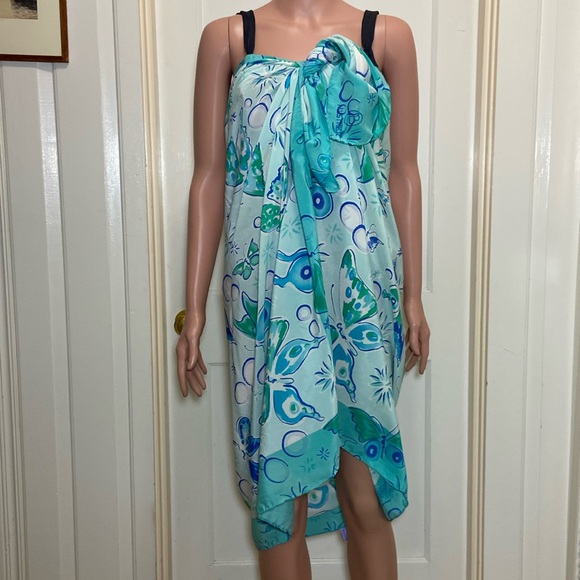 100% Silk Lotty B. Mustique Sarong Scarf - Picture 2 of 16